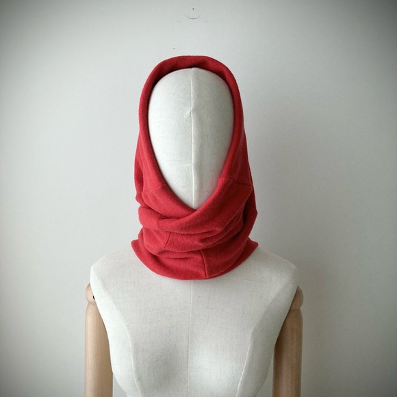 joodito 100% cashmere origami boro sweater scarf wrap cowl shawl winter warm red - Picture 4 of 9